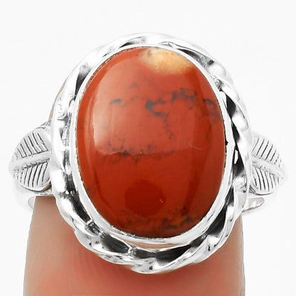 Natural Red Moss Agate Ring size-8 R-1083 SDR170932