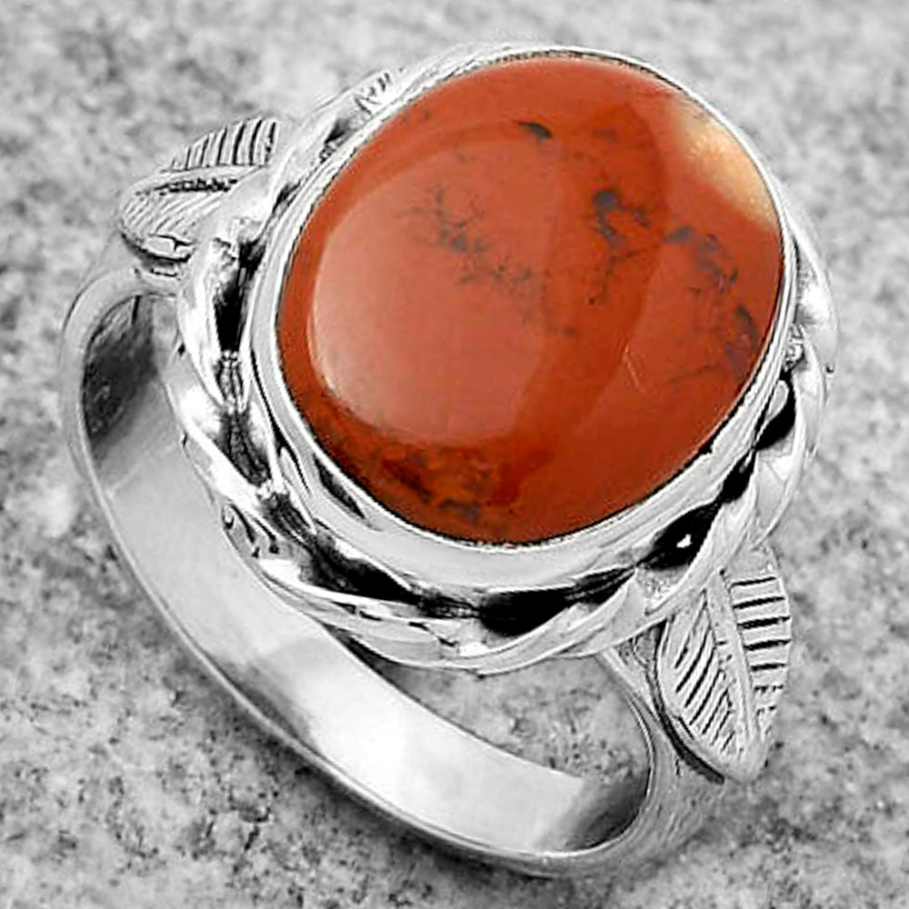 Natural Red Moss Agate Ring size-8 R-1083 SDR170932
