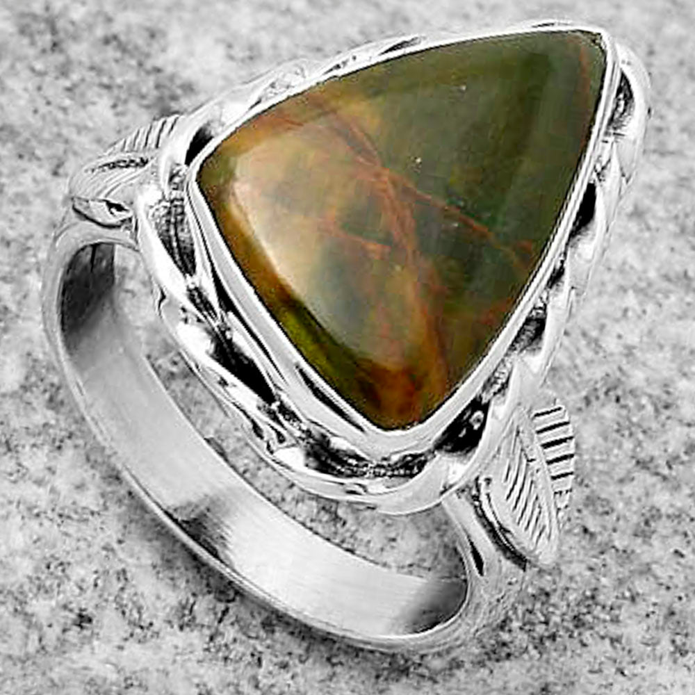 Natural Turkish Rainforest Chrysocolla Ring size-7 R-1083 SDR170934