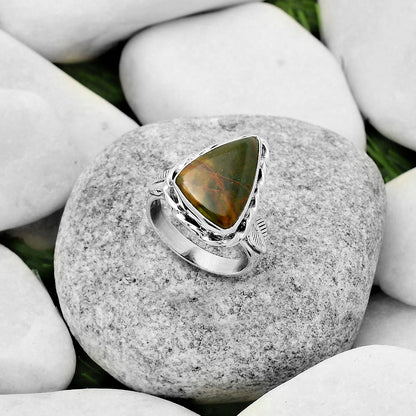 Natural Turkish Rainforest Chrysocolla Ring size-7 R-1083 SDR170934