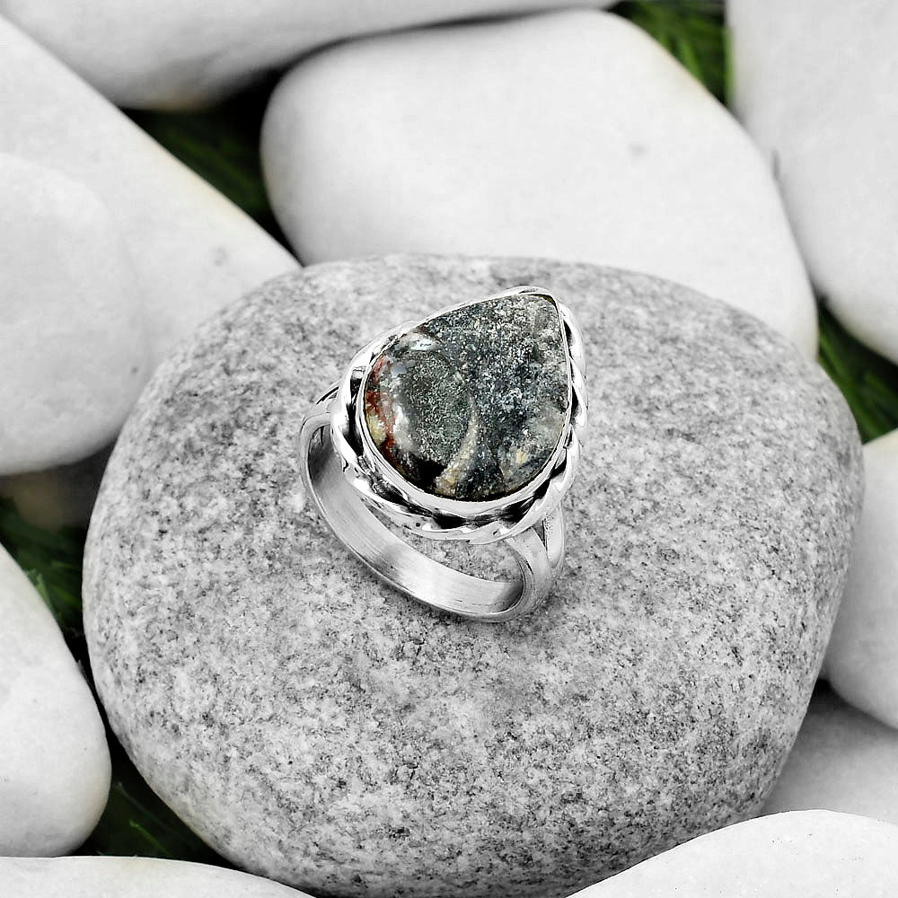 Natural Indian Blanket Jasper Ring size-7 R-1083 SDR170951