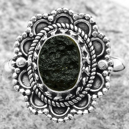 Natural Tektite Rough - Greek Ring size-8 R-1256 SDR171035