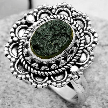 Natural Tektite Rough - Greek Ring size-8 R-1256 SDR171035