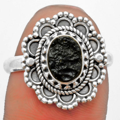 Natural Tektite Rough - Greek Ring size-8 R-1256 SDR171042