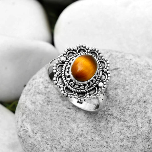 Natural Tiger Eye - Africa Ring size-8 R-1256 SDR171049