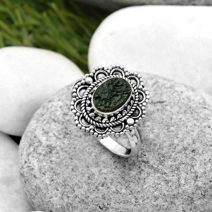 Natural Tektite Rough - Greek Ring size-8 R-1256 SDR171063