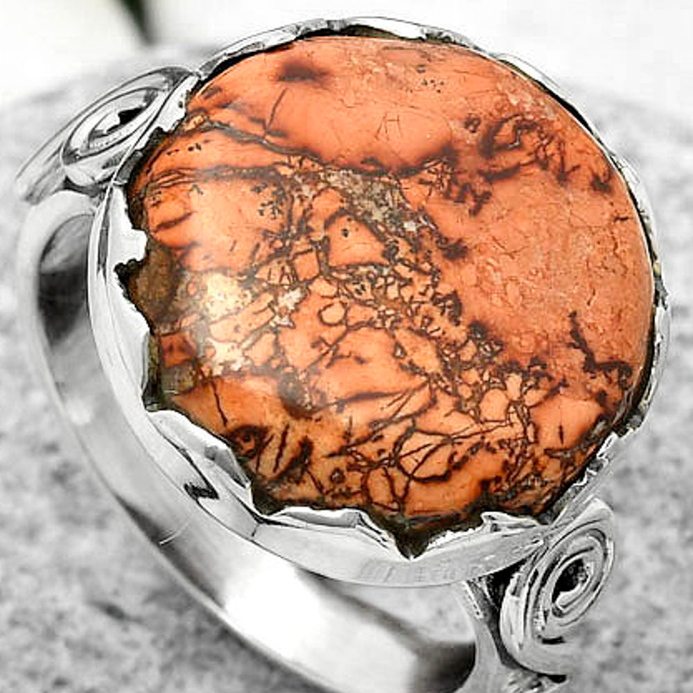 Natural Indian Paint Gemstone Ring size-7.5 R-1315 SDR171075