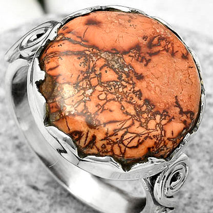 Natural Indian Paint Gemstone Ring size-7.5 R-1315 SDR171075