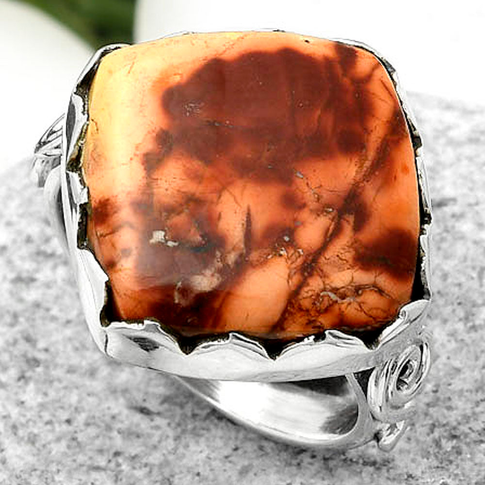 Natural Indian Paint Gemstone Ring size-7.5 R-1315 SDR171085