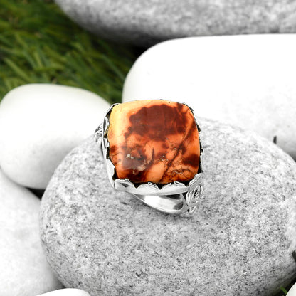 Natural Indian Paint Gemstone Ring size-7.5 R-1315 SDR171085