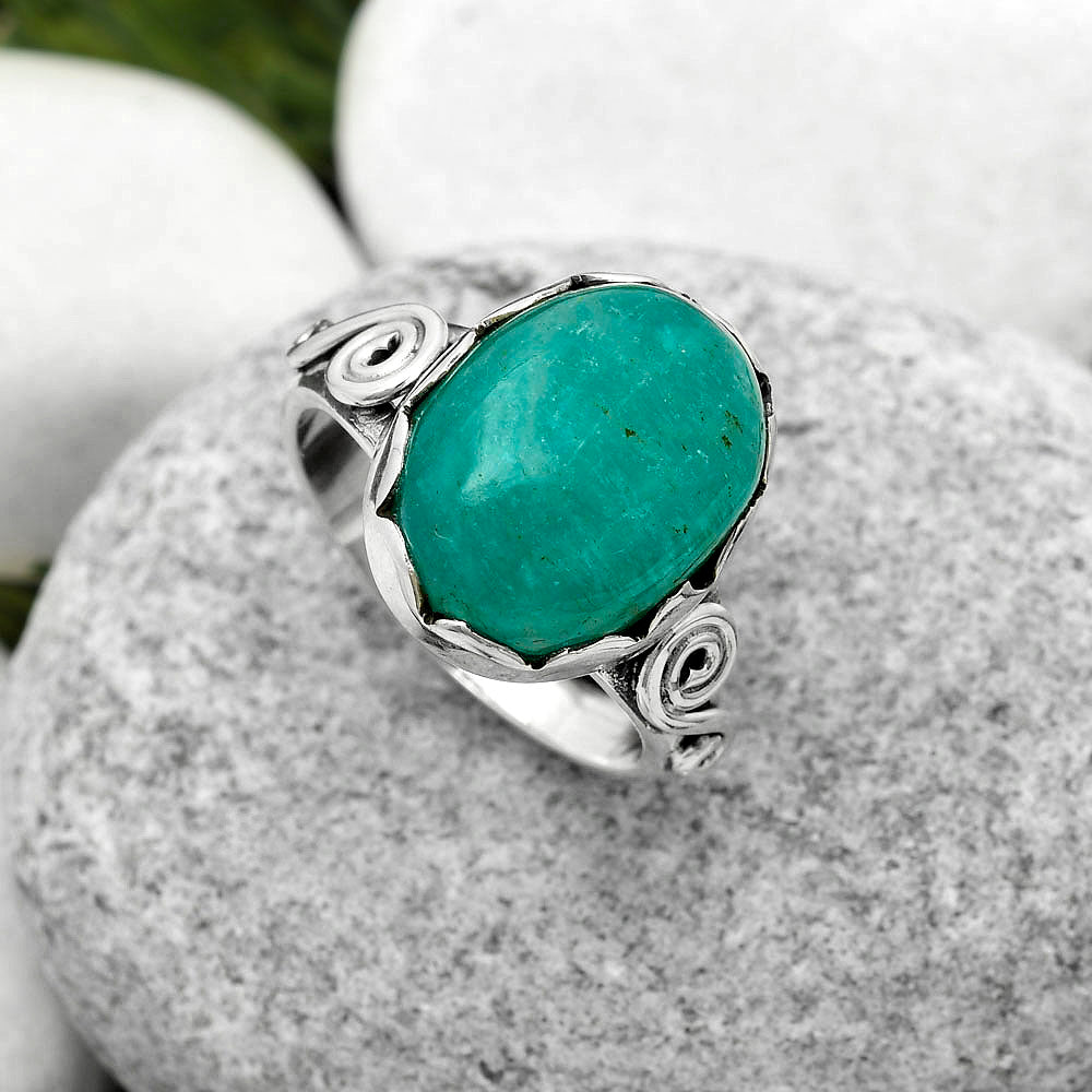 Natural Paraiba Amazonite Ring size-8 R-1315 SDR171090