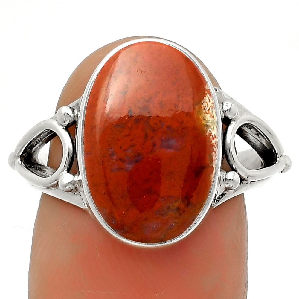 Natural Red Moss Agate Ring size-7.5 R-1224 SDR171140