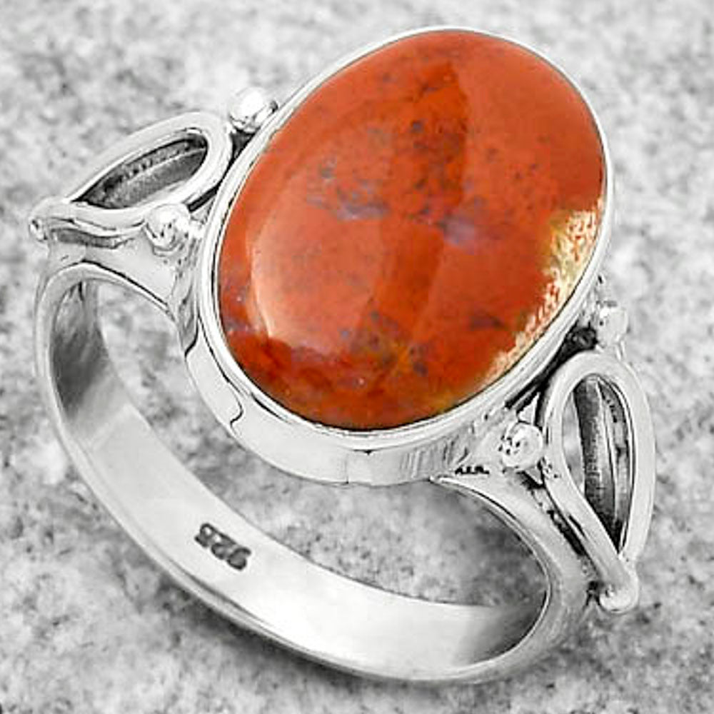 Natural Red Moss Agate Ring size-7.5 R-1224 SDR171140
