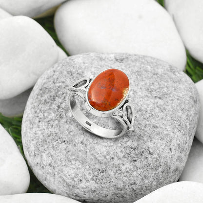 Natural Red Moss Agate Ring size-7.5 R-1224 SDR171140