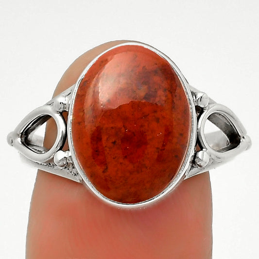 Natural Red Moss Agate Ring size-8 R-1224 SDR171143