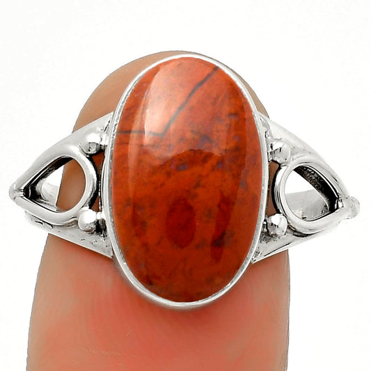 Natural Red Moss Agate Ring size-9 R-1224 SDR171149