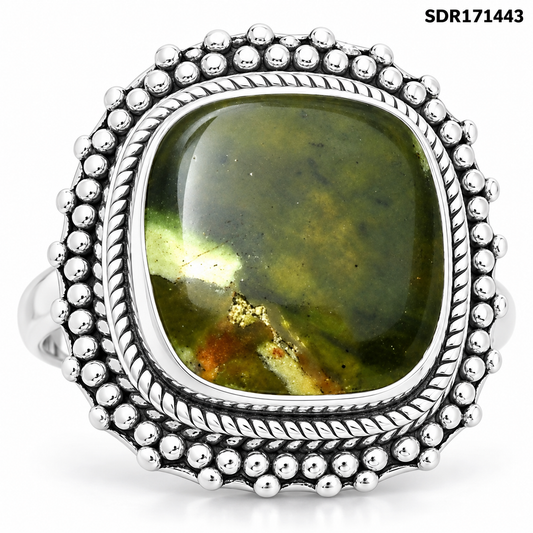 Natural Chrome Chalcedony Ring size-8 R-1332 SDR171443