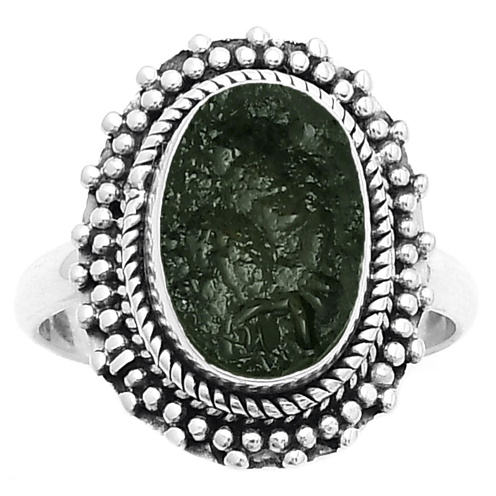 Natural Tektite Rough - Greek Ring size-8 R-1332 SDR171444