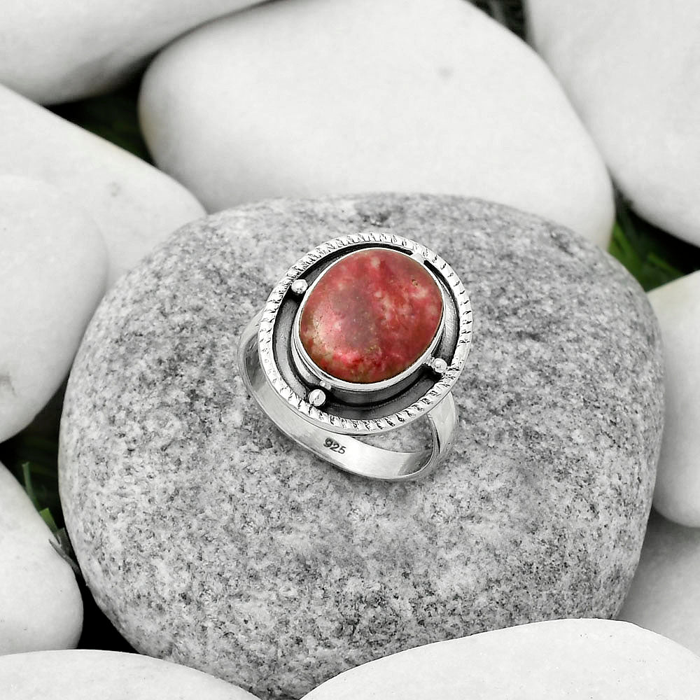 Natural Pink Thulite - Norway Ring size-8 R-1595 SDR171518