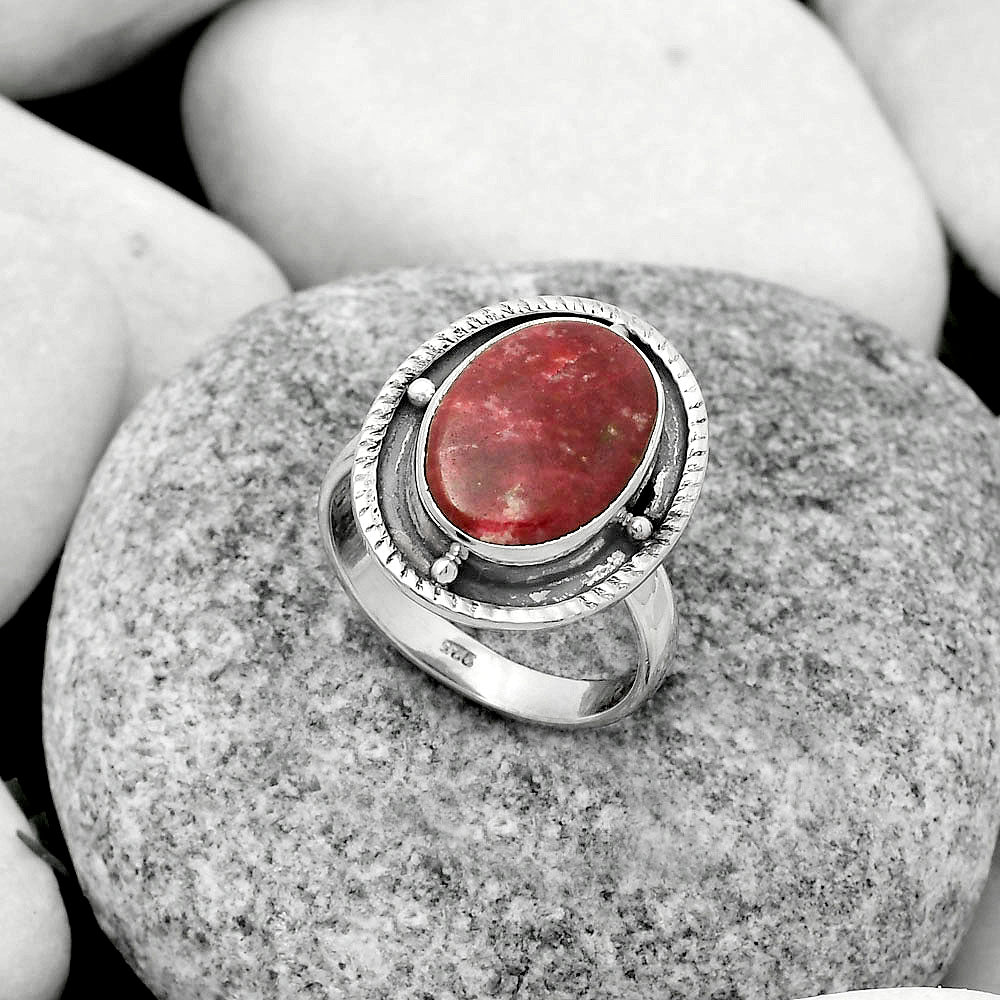 Natural Pink Thulite - Norway Ring size-8 R-1595 SDR171541