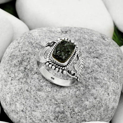 Natural Tektite Rough - Greek Ring size-7 R-1272 SDR171661