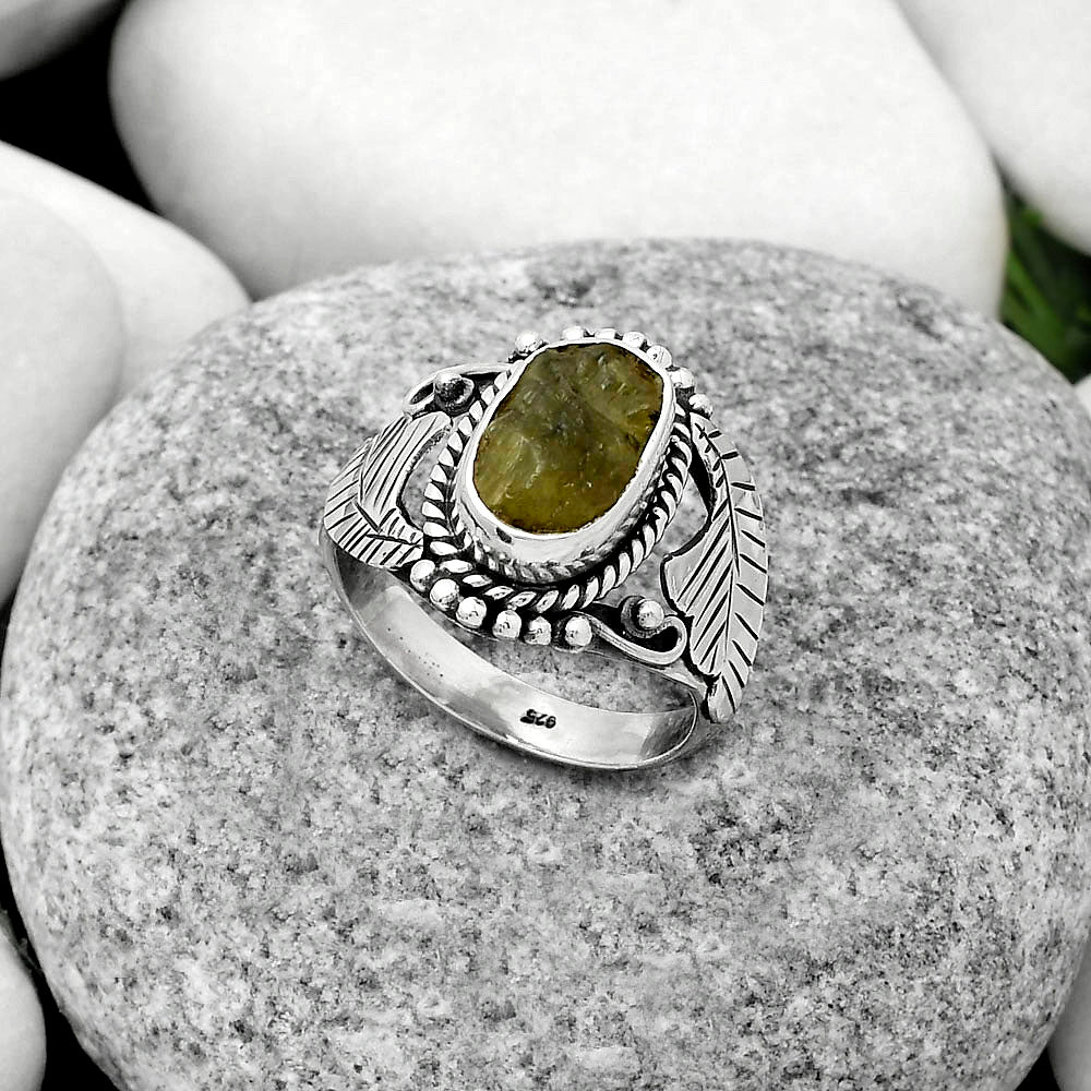 Natural Rare Kornerupine Rough Ring size-7.5 R-1272 SDR171663