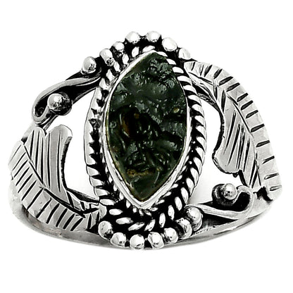 Natural Tektite Rough - Greek Ring size-8.5 R-1272 SDR171664
