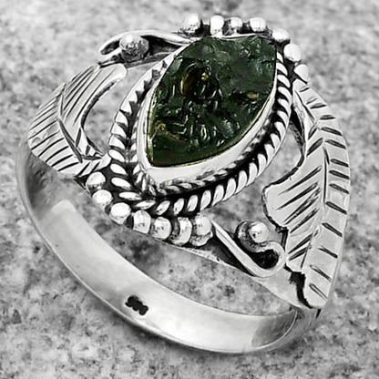 Natural Tektite Rough - Greek Ring size-8.5 R-1272 SDR171664