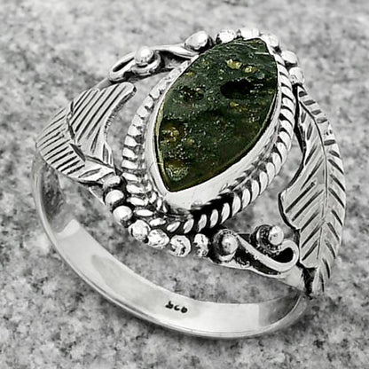 Natural Tektite Rough - Greek Ring size-8 R-1272 SDR171675
