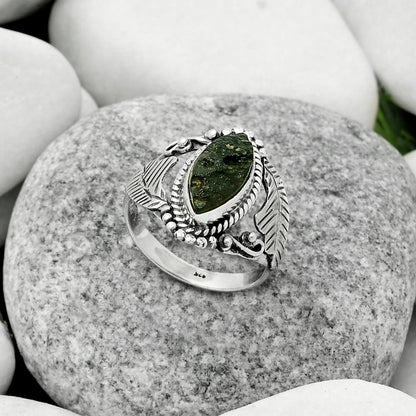 Natural Tektite Rough - Greek Ring size-8 R-1272 SDR171675