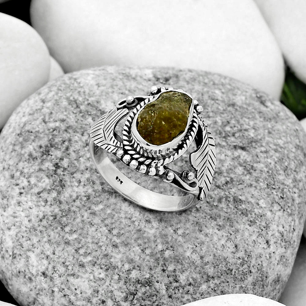 Natural Rare Kornerupine Rough Ring size-7 R-1272 SDR171678