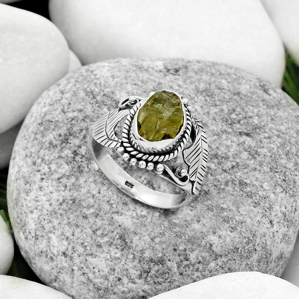 Natural Rare Kornerupine Rough Ring size-8 R-1272 SDR171680