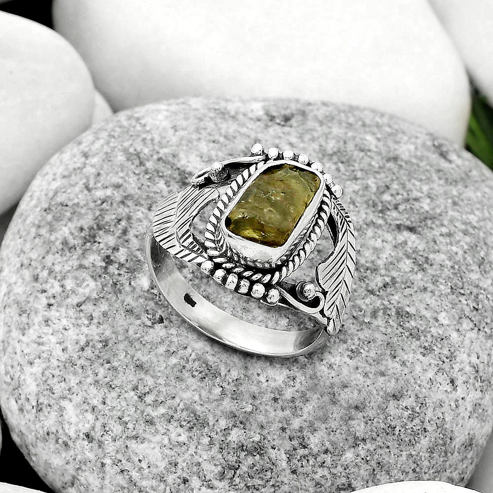 Natural Rare Kornerupine Rough Ring size-8 R-1272 SDR171692