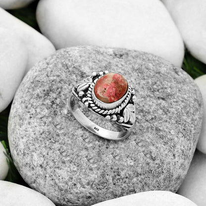 Natural Pink Thulite - Norway Ring size-7 R-1300 SDR171714