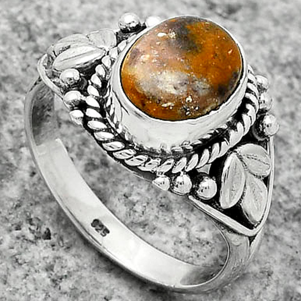 Natural Indian Blanket Jasper Ring size-7.5 R-1300 SDR171736