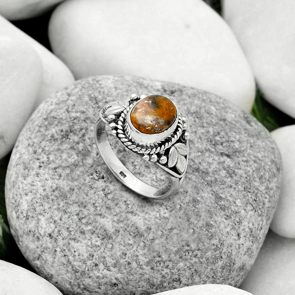 Natural Indian Blanket Jasper Ring size-7.5 R-1300 SDR171736