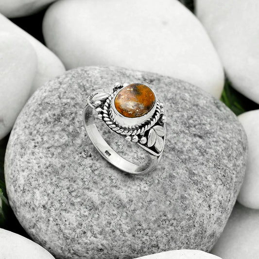 Natural Indian Blanket Jasper Ring size-7.5 R-1300 SDR171736