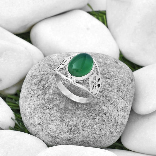 Natural Green Onyx Ring size-9.5 R-1497 SDR172105