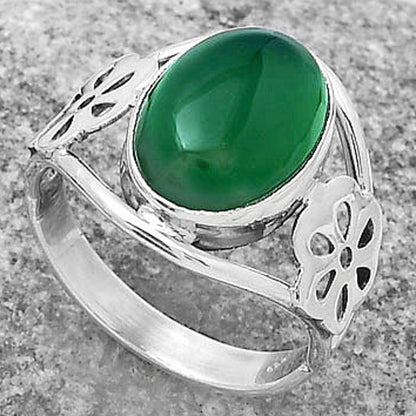 Natural Green Onyx Ring size-8.5 R-1497 SDR172114