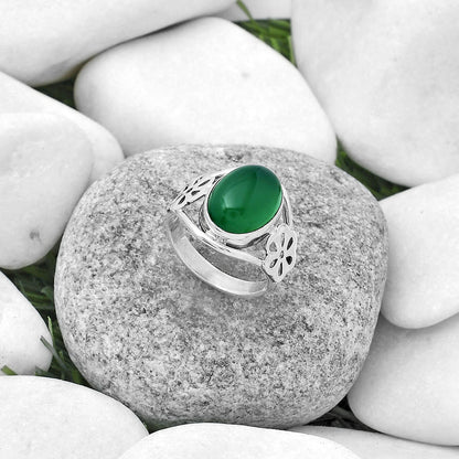 Natural Green Onyx Ring size-7.5 R-1497 SDR172131