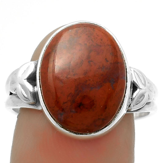 Natural Red Moss Agate Ring size-9 R-1261 SDR172174
