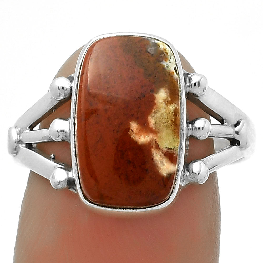 Natural Red Moss Agate Ring size-8.5 R-1003 SDR172202