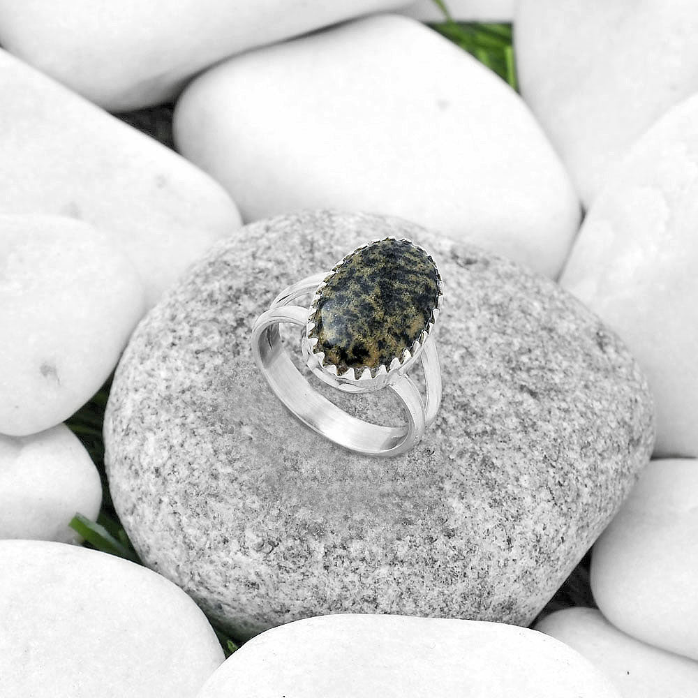 Natural Russian Honey Dendrite Opal Ring size-7 R-1210 SDR172342