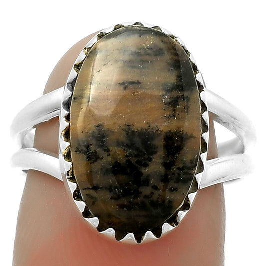 Natural Russian Honey Dendrite Opal Ring size-8 R-1210 SDR172361