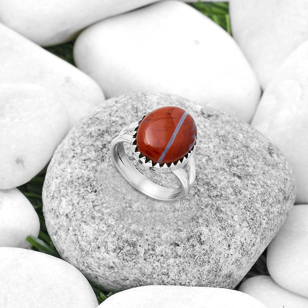 Natural Red Moss Agate Ring size-7 R-1210 SDR172363