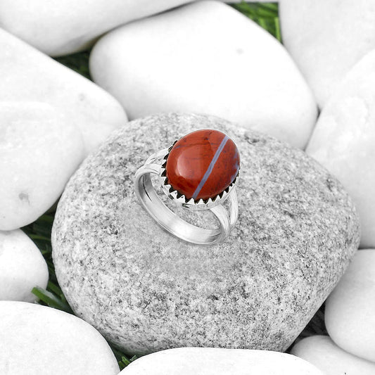 Natural Red Moss Agate Ring size-7 R-1210 SDR172363