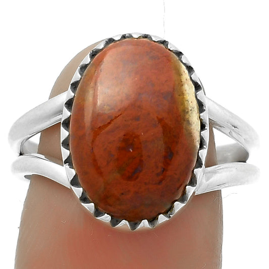 Natural Red Moss Agate Ring size-8.5 R-1210 SDR172370
