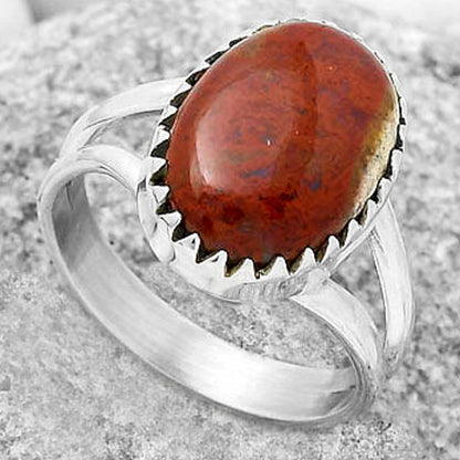 Natural Red Moss Agate Ring size-8.5 R-1210 SDR172370