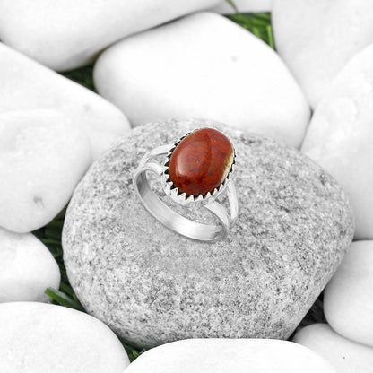 Natural Red Moss Agate Ring size-8.5 R-1210 SDR172370