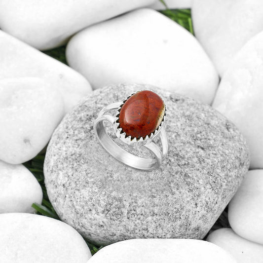 Natural Red Moss Agate Ring size-8.5 R-1210 SDR172370